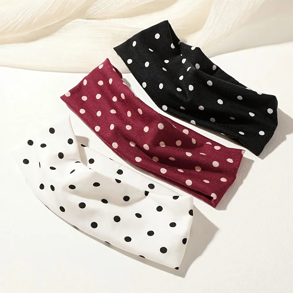 Elastic Polka Dot Yoga Headband – Fitness Sweatband for Women Elastic Headband Richie's