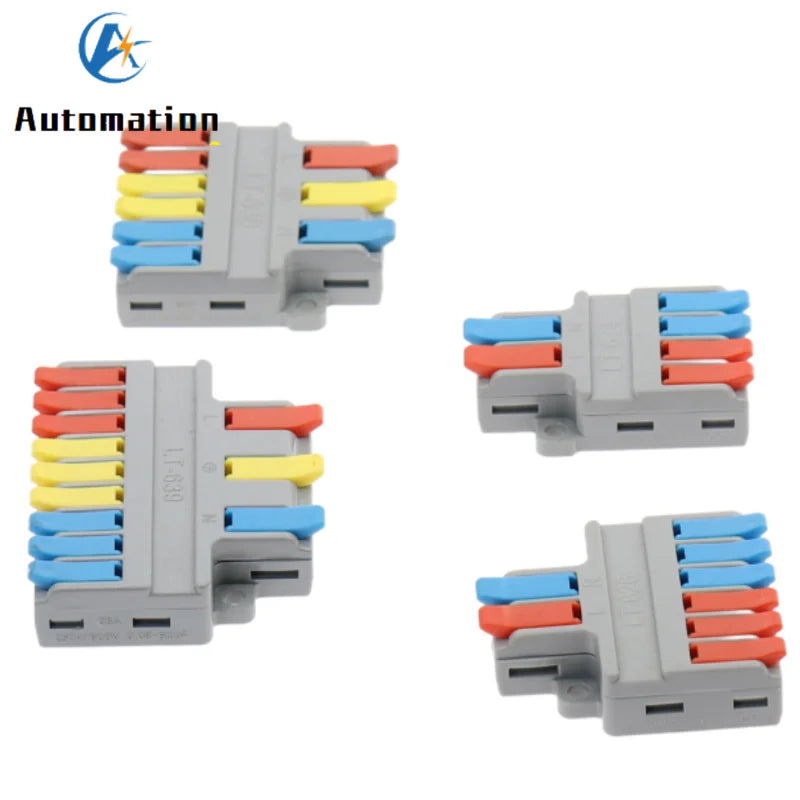 Push-In Wire Splitter Terminal Block 2/3 In 4/6/9 Out 0.08–6mm² Wire Terminal Block Richie's