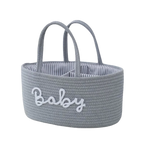 Cotton Rope Diaper Storage Basket – Foldable Nappy Organiser Baby Storage Basket Richie's Grey