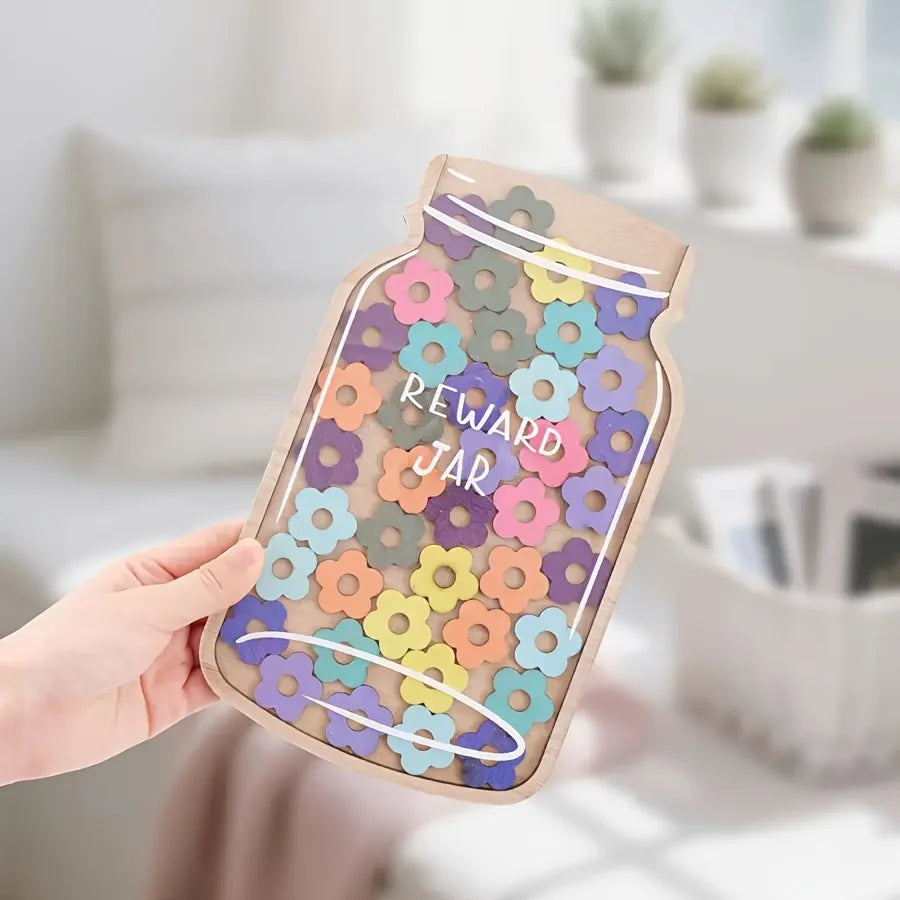 Star Reward Jars Set with 45 Stars & Flowers | Behavior Incentive Classroom Reward Set Richie's