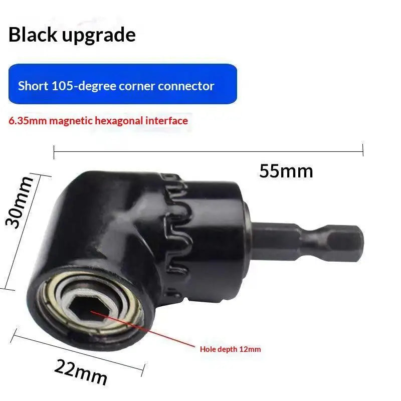 1/4" Hex Magnetic Screwdriver Bit Set & Right Angle Adapter Kit Screwdriver Bit Kit Richie's Black 1