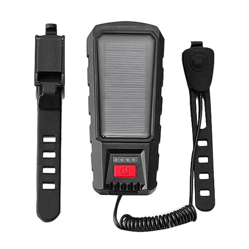 Solar Bike Headlight with 130dB Horn – 400LM, 3 Modes Bike Headlight Richie's black