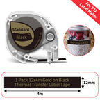 12mm Label Tape for Phomemo P12 & Dymo LetraTag – 4m
