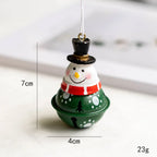 Iron Christmas Hanging Bell Ornament – Red & Green Santa Pendant Christmas Bell Ornament Richie's Snowman