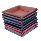 PU Leather Folding Valet Tray – Collapsible Desk Organizer Valet Storage Tray Richie's