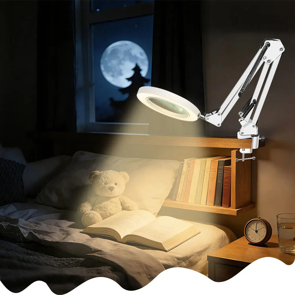 72-LED Magnifier Desk Lamp 8x/10x Remote Control 3 Color Magnifier Desk Lamp Richie's