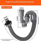 Flexible S-Trap Sink Drain Pipe – Anti-Odor PP Hose 60cm Sink Drain Pipe Richie's