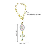 Cross & Virgin of Guadalupe Car Rosary Steering Wheel Chain Car Rosary Ornament Richie's