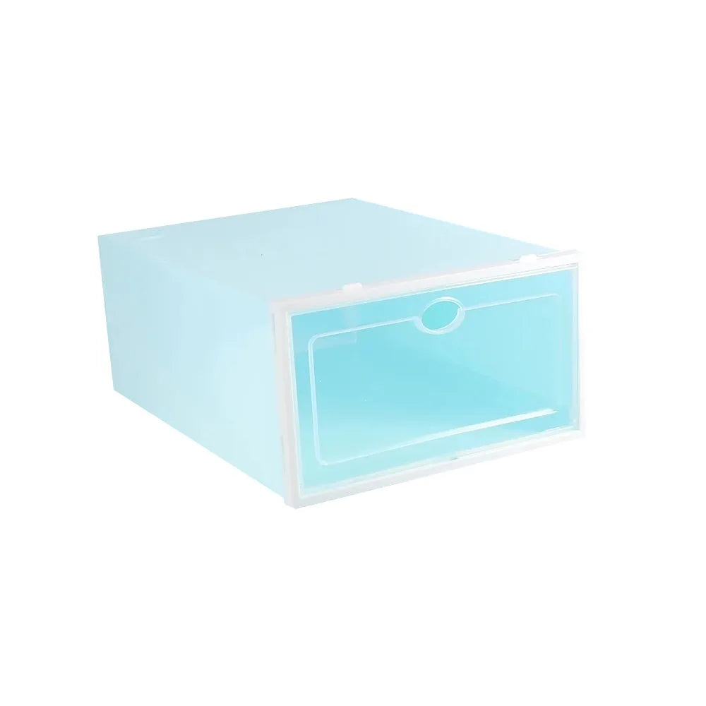 Transparent Stackable Shoe Box PP Drawer Organizer Dustproof Shoe Storage Box Richie's Blue