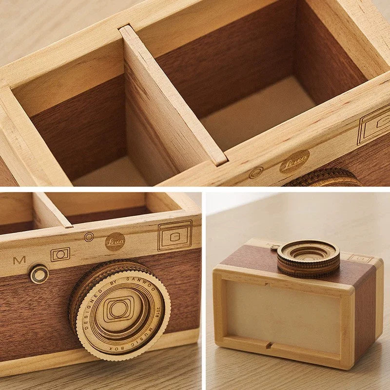 Vintage Camera Wooden Pen Holder & Desk Organizer Wooden Pen Holder Richie's
