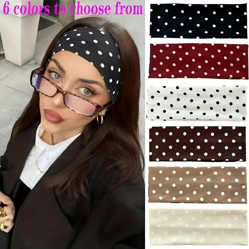 Polka Dot Sports Headband for Women – Sweat-Wicking Yoga Gym Sports Headband Richie's