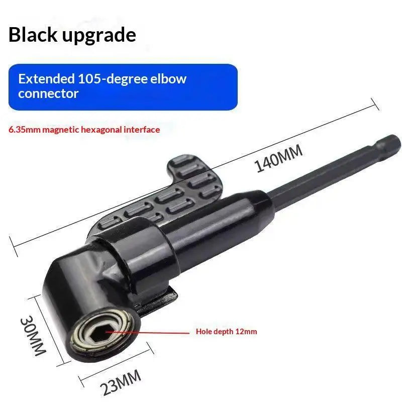 1/4" Hex Magnetic Screwdriver Bit Set & Right Angle Adapter Kit Screwdriver Bit Kit Richie's Black 2