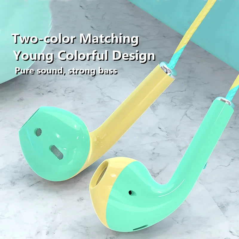 FUCHU 3.5mm Wired Earbuds Stereo Bass Headset With Mic Wired Earbuds Richie's