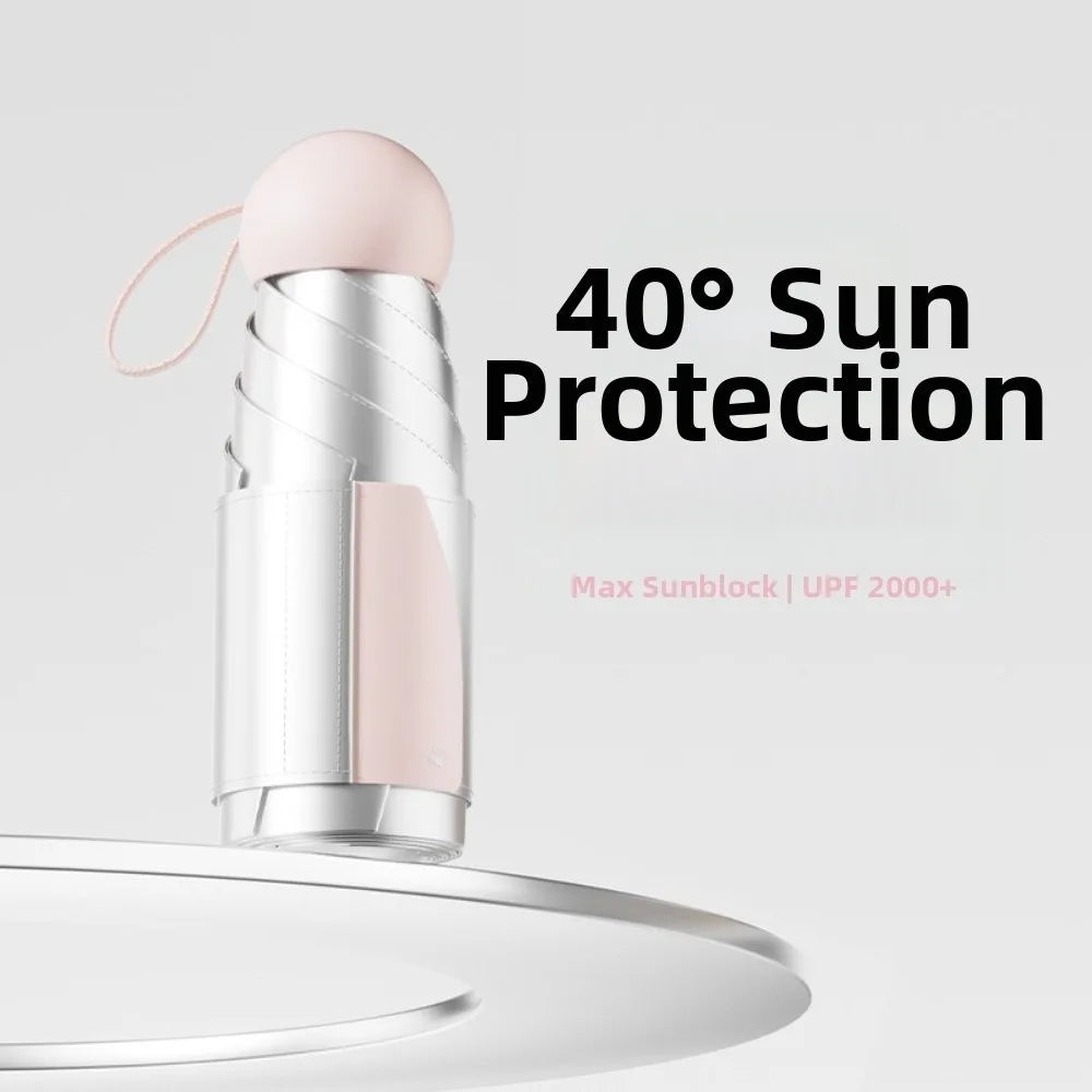 UV Protection Titanium Silver Folding Sun & Rain Umbrella Folding Sun Umbrella Richie's pink 6K Aluminum