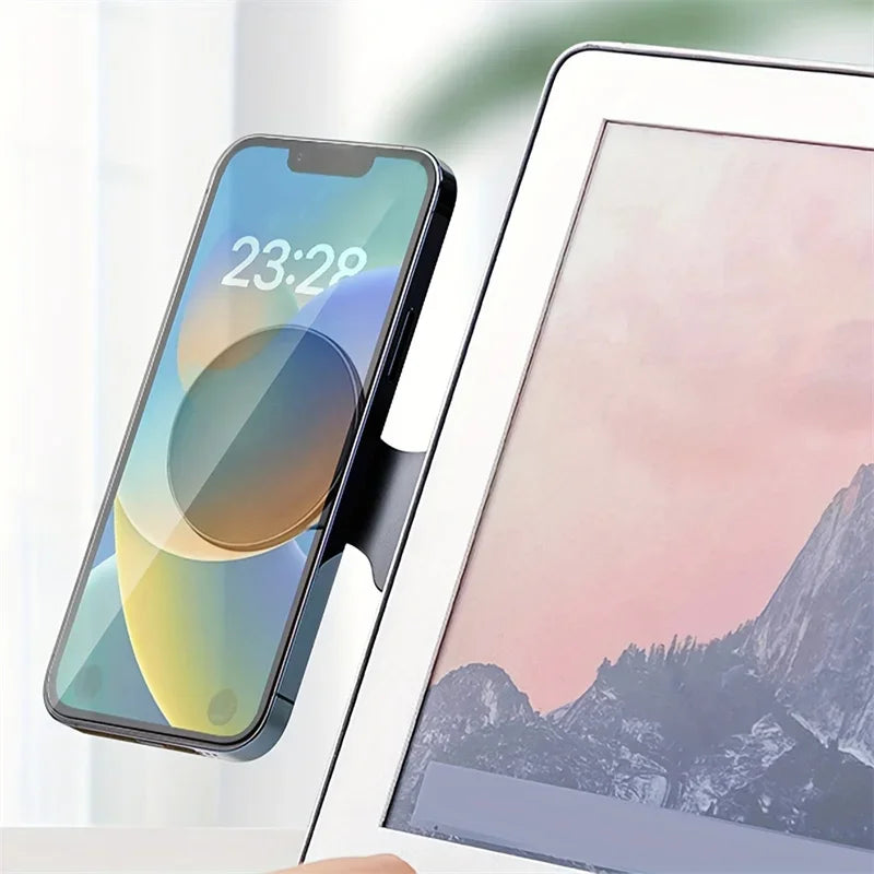 Magnetic Folding Phone Stand Laptop Side Mount Dual Screen Laptop Phone Mount Richie's