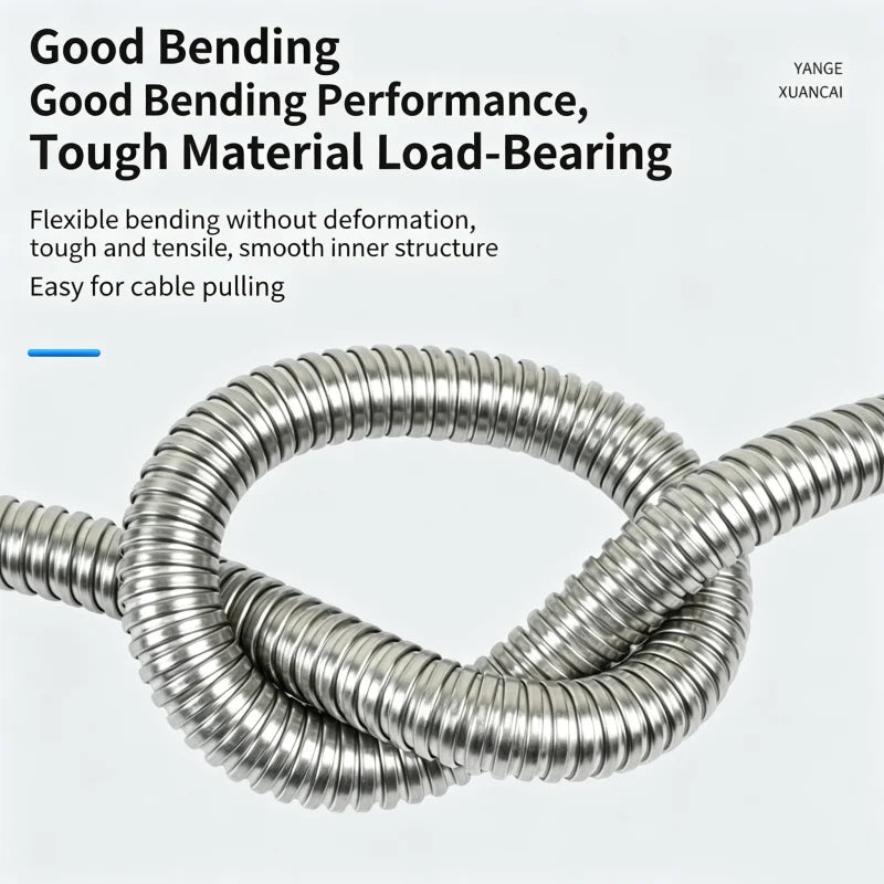 1M 304 Stainless Steel Corrugated Cable Conduit Hose 4–13mm Cable Conduit Sleeve Richie's