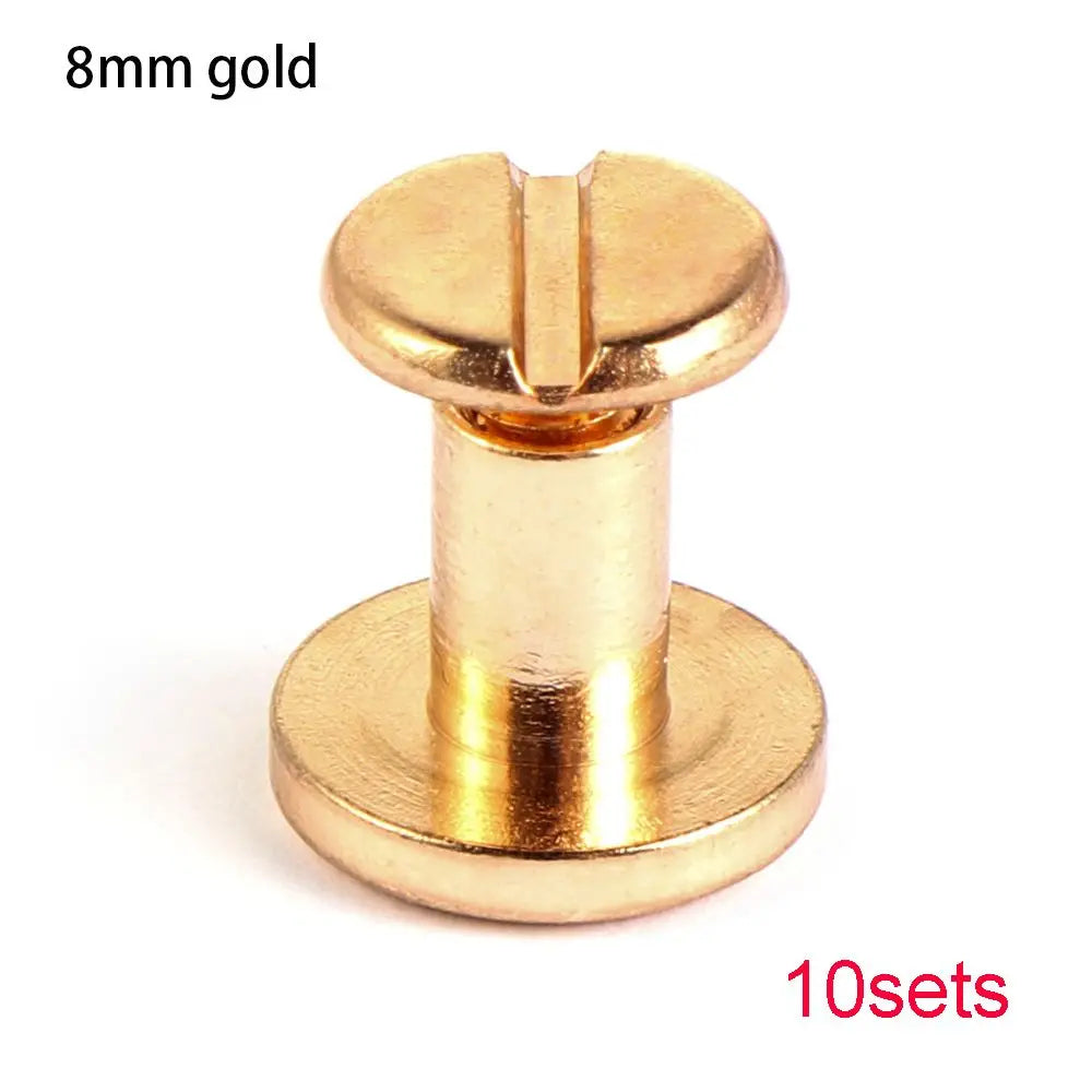 10 Sets Heart Pattern Copper Rivets – DIY Leather Craft Studs Leather Craft Rivets Richie's gold 8mm