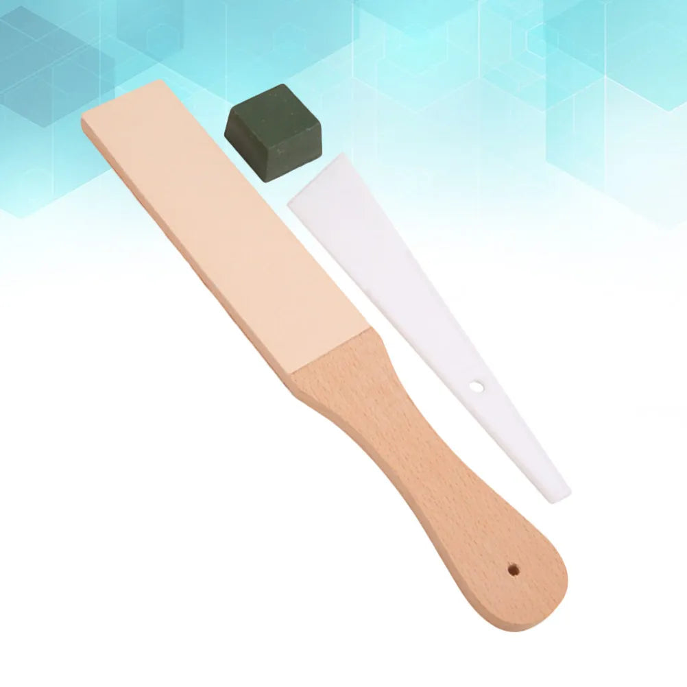 Wood Handle Double-Sided Leather Strop Knife Sharpening Board Leather Sharpening Strop Richie's Default Title