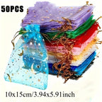 50 PCS Polyester Gift Bags – Jewelry, Wedding & Holiday Storage Gift Storage Bags Richie's Random-10x15cm-50pcs