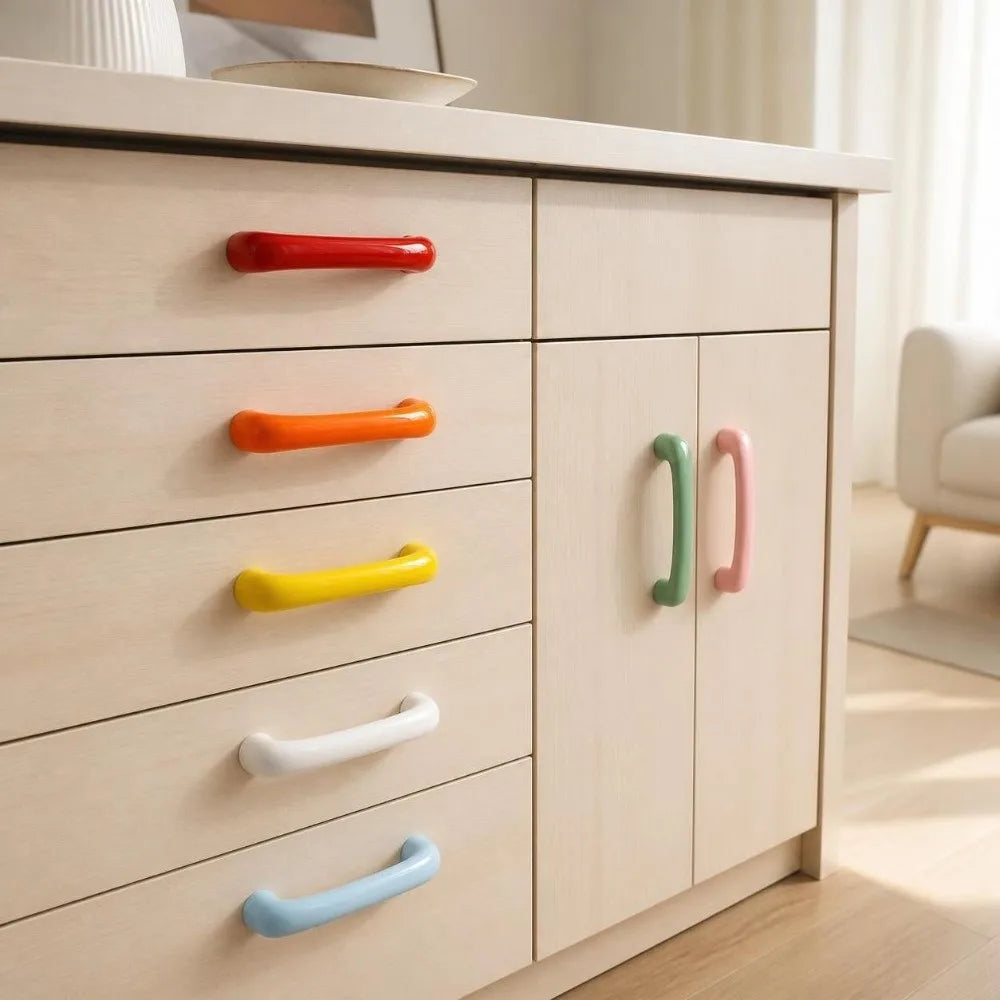 Ceramic Cabinet Handle 64mm Bow-Shaped Drawer Pull Knob Cabinet Door Handle Richie's