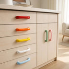 Ceramic Cabinet Door Handle 64mm Bow-Shaped Drawer Pull Knob Cabinet Door Handle Richie's