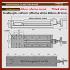 XYZ Manual Linear Slide Table Digital Display & Handwheel S100 Linear Slide Table Richie's S100-400MM-H