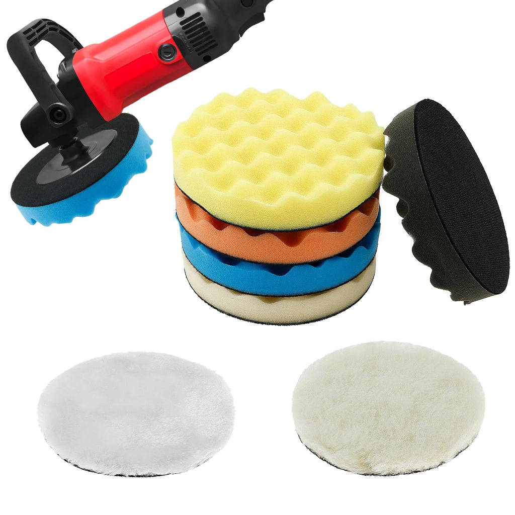 6-Inch Car Polishing Buffing Pad Kit – Sponge & Wool Pads Car Polishing Pad Kit Richie's