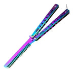 Butterfly Knife Practice Comb – Foldable Stainless Steel Beard Comb Butterfly Knife Comb Richie's