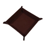 PU Leather Folding Valet Tray – Collapsible Desk Organizer Valet Storage Tray Richie's Dark brown