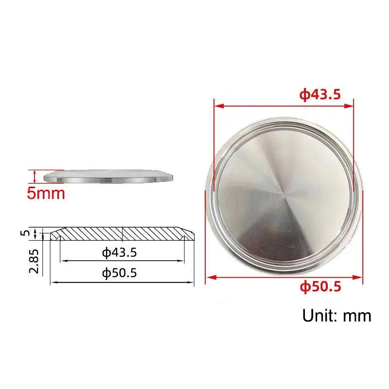 304 Stainless Steel Sanitary Clamp End Cap Fitting 25.4–155mm Sanitary Pipe Fitting Richie's A4