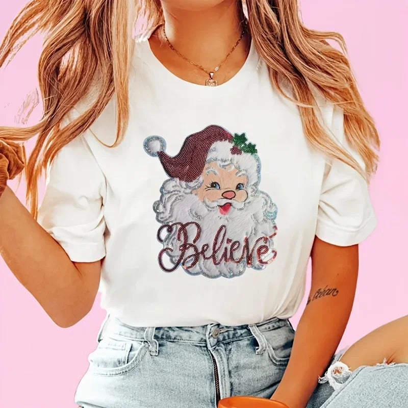 Santa Claus Plush Sequin Iron-On Embroidered Patch | Holiday Embroidered Iron-On Patch Richie's
