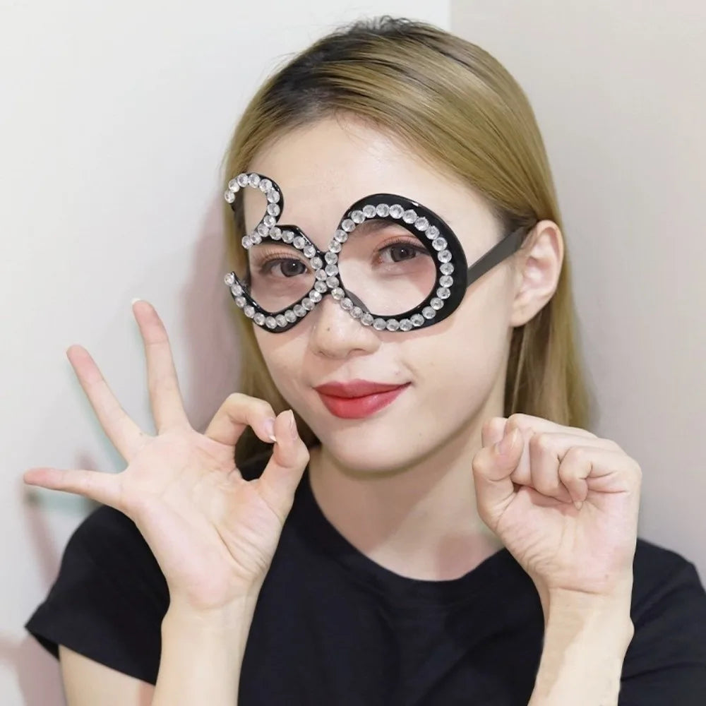 Rhinestone Birthday Number Party Glasses 16 18 30 40 50 60 Party Novelty Glasses Richie's Number 30