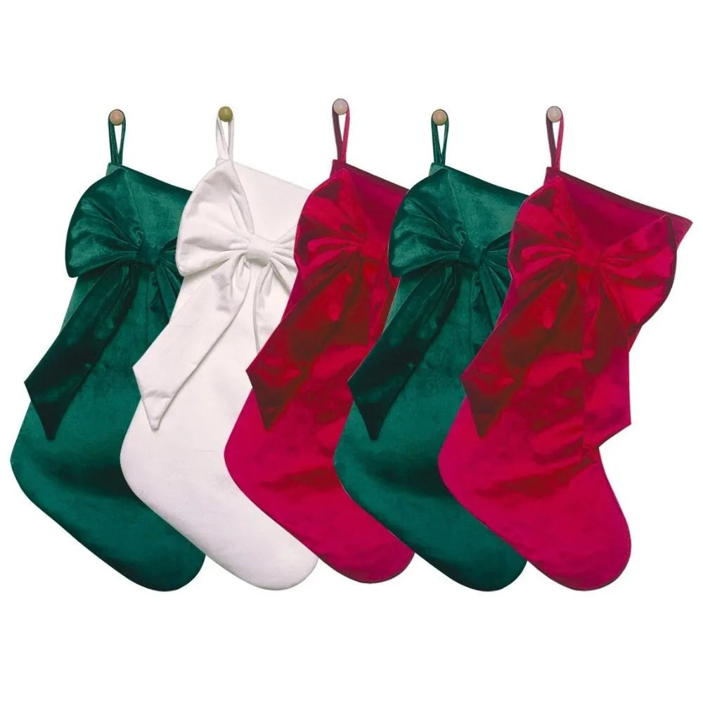 Bowknot Christmas Stocking Large Capacity Gift Bag | Multicolor Christmas Stocking Richie's