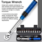 1/4" Ratchet Torque Wrench 2-24N.m with 13-Piece Bit Set Torque Wrench Richie's
