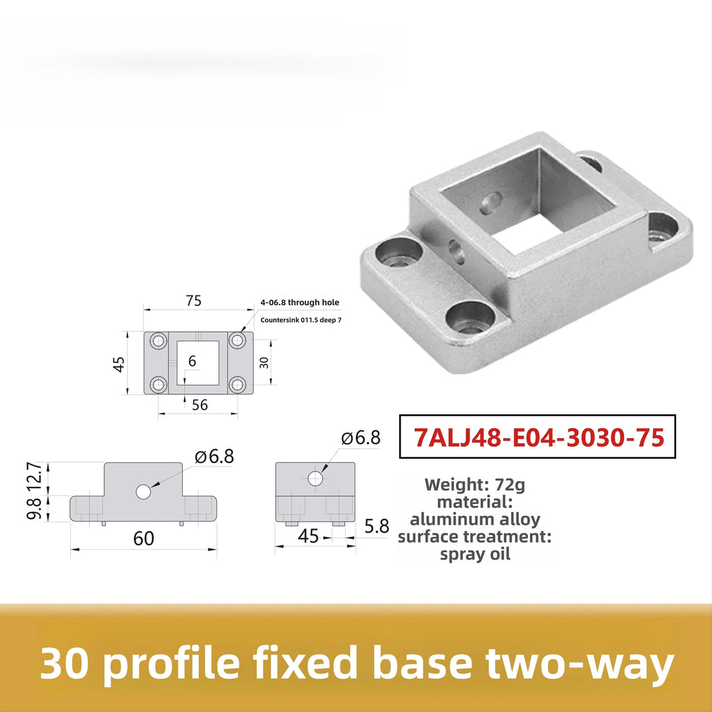 3030/4040 Aluminum Profile Fixed Base Connector Support Block Profile Connector Block Richie's 3030-bidirectional