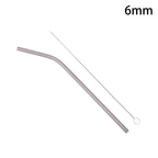 Pure Titanium Reusable Drinking Straws with Cleaning Brush Titanium Drinking Straws Richie's 6x215mm bend