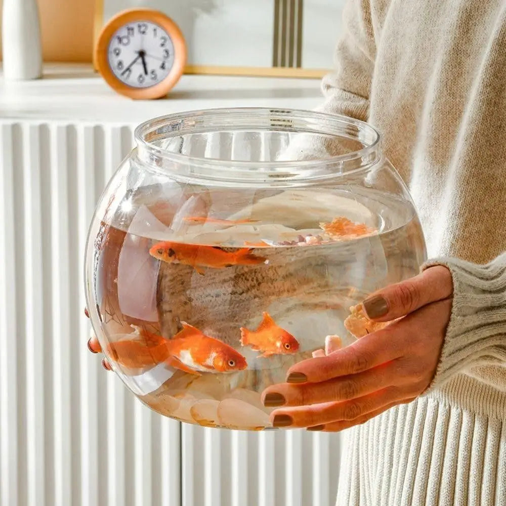 Round Clear Plastic Fish Bowl – Lightweight Small Aquarium Plastic Fish Bowl Richie's