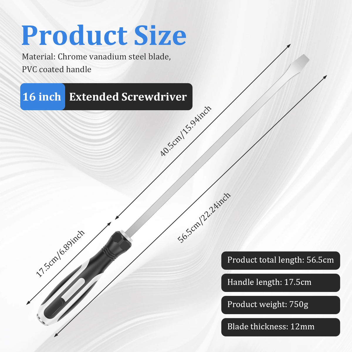 Toorise 22" Heavy-Duty Extended Demolition Flathead Screwdriver Demolition Screwdriver Richie's