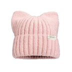 Cat Ear Beanie Hat for Women – Cute Warm Knit Winter Cap Knit Beanie Hat Richie's Pink One size