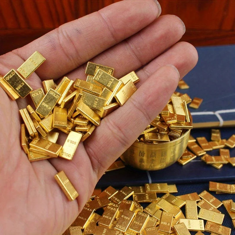 Simulated Mini Gold Bar Zinc Alloy Decor & Housewarming Gift Decorative Figurine Richie's