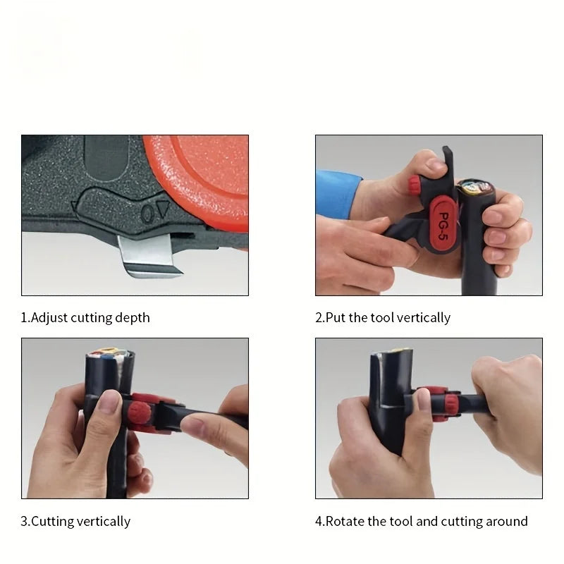 PG-5 Ratchet Wheel Cable Stripper Tool for 25mm Cables Cable Stripper Tool Richie's