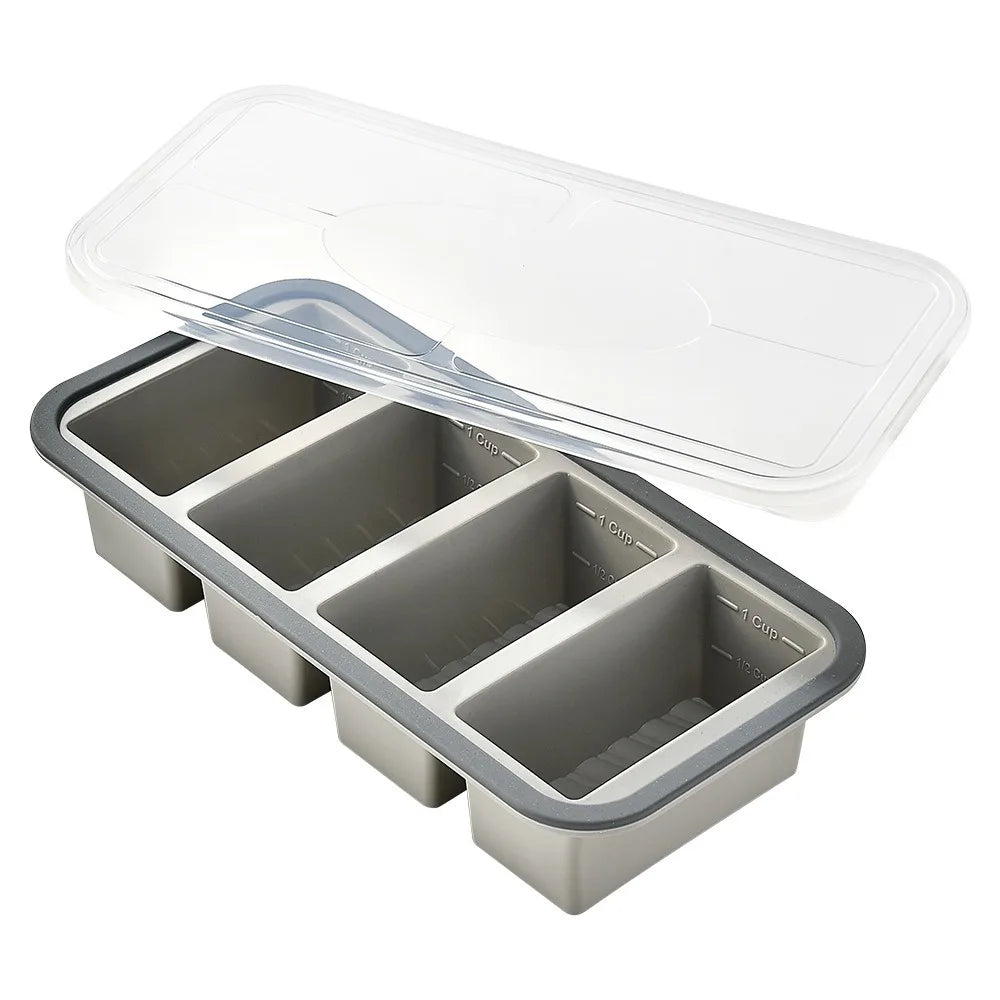 2/3/4 Grid Compartment Lunch Box – Microwave Safe Food Container Compartment Lunch Box Richie's 4grid-grey