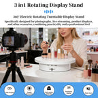 360° Electric Rotating Display Stand – 3-Speed USB Turntable Rotating Display Stand Richie's