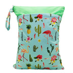 Reusable Waterproof Wet Bag with Zipper – 2 Pockets, 30x40cm Waterproof Wet Bag Richie's Flamingo