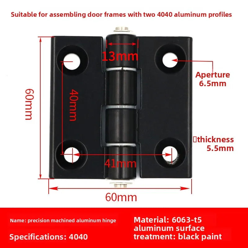Aluminum Gun Stock Hinges 2020/3030/4040/5050 – Doors & Cabinets Door Cabinet Hinge Richie's 4040 Black 41x40