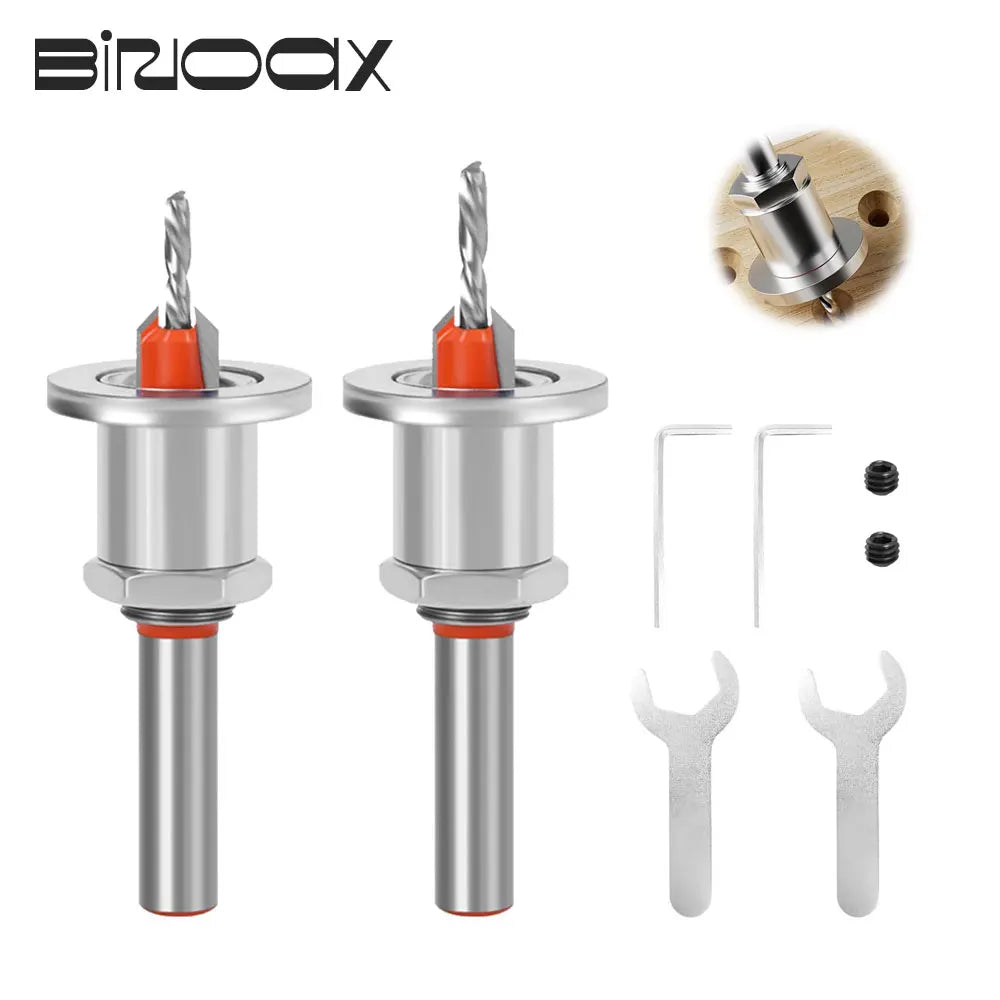 Adjustable Countersink Drill Bit Set 8mm Shank – 5 Sizes Countersink Drill Bits Richie's