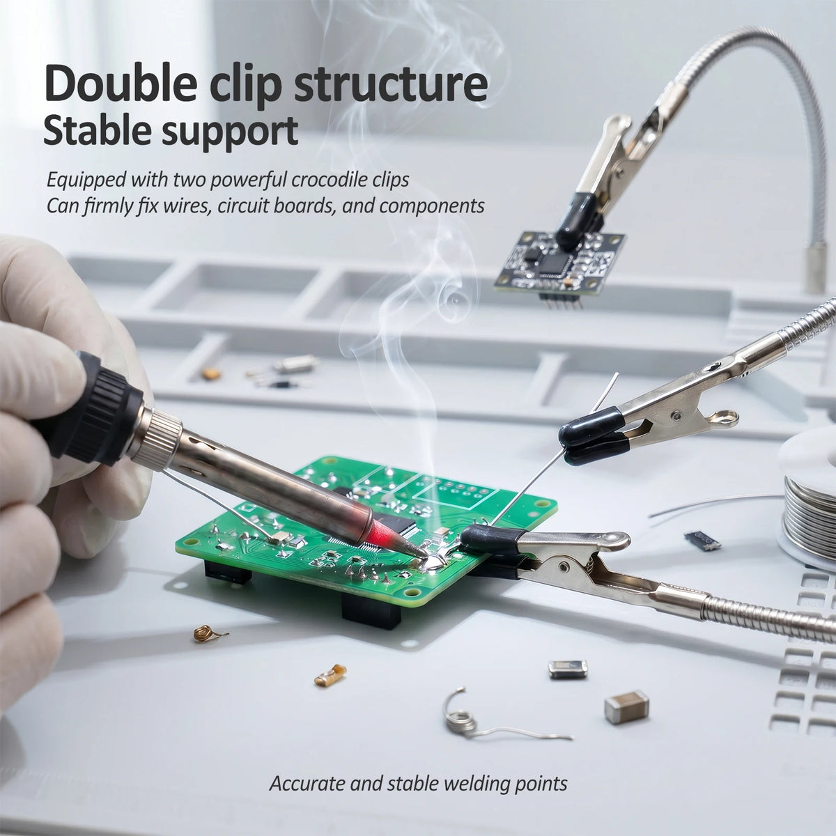 Soldering Helping Hand 8-Piece Flexible Alligator Clip Clamp Set Soldering Clamp Set Richie's