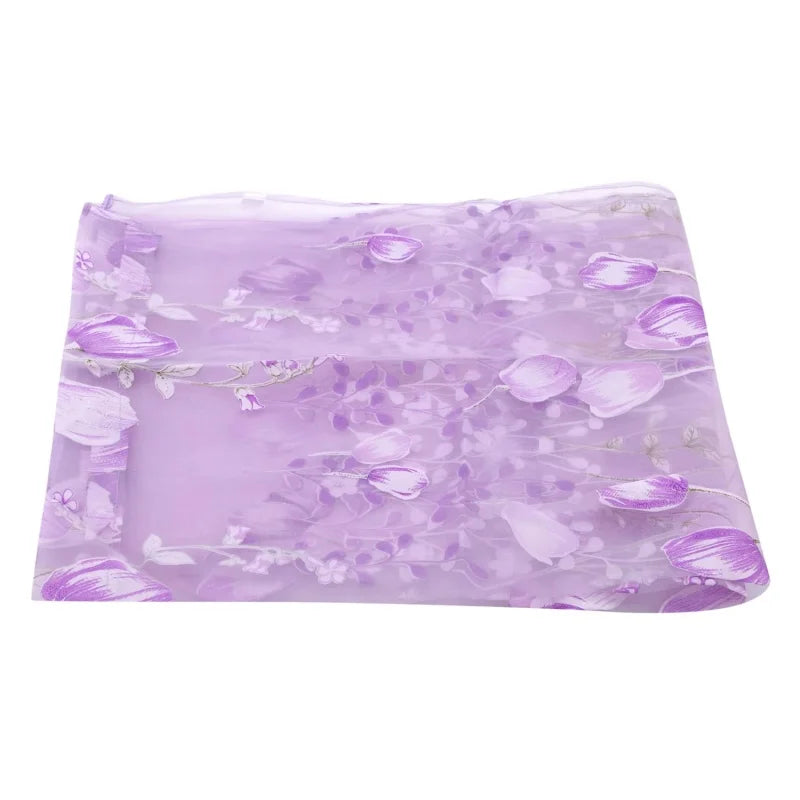 Modern Tulip Sheer Window Curtain Panel 200x100cm Polyester Sheer Window Curtain Richie's Purple 100 X 200 cm