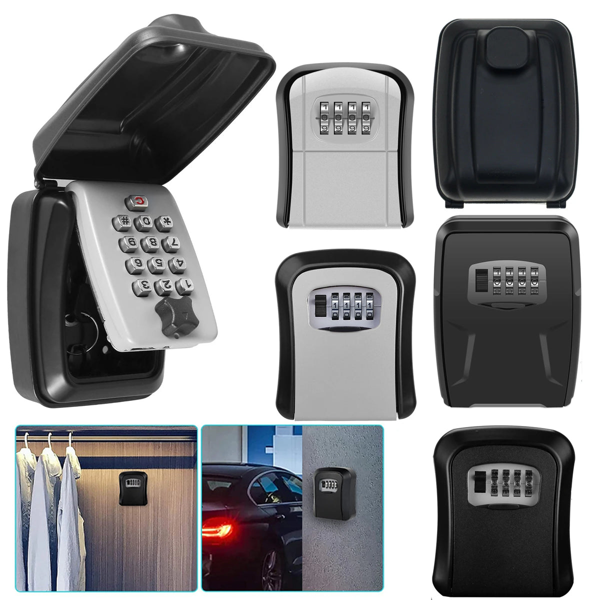 Wall-Mount Combination Key Storage Box – Weatherproof Safe Key Lock Box Richie's