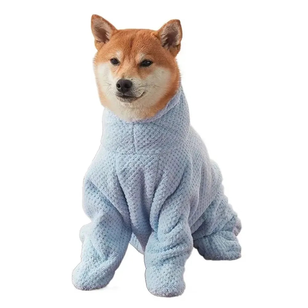 Quick-Drying Dog Bathrobe – Soft Absorbent Pet Bath Towel Pet Bath Robe Richie's Blue 2XL